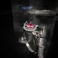 5x5mm Pink Heart Alexandrite Ring