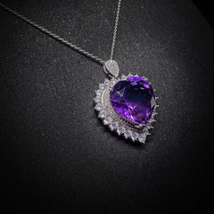 18x18mm Purple Heart Amethysts Necklace