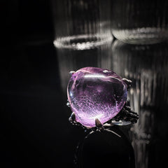 13.5x13.5mm Purple Heart Amethysts Ring