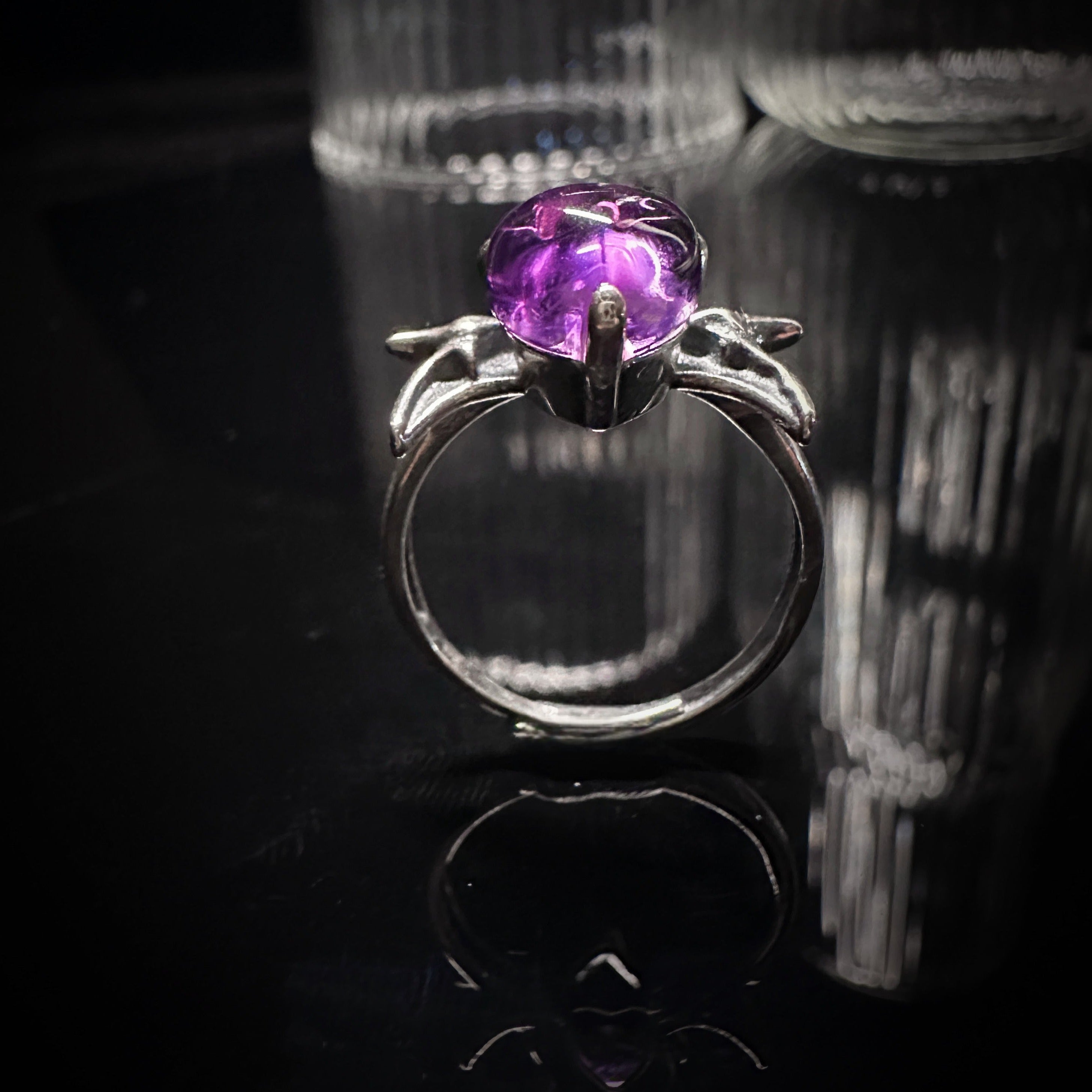 8.5x8.5mm Purple Heart Amethysts Ring