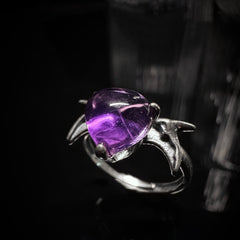 8.5x8.5mm Purple Heart Amethysts Ring