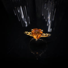 7x7mm Yellow Heart Citrine Ring