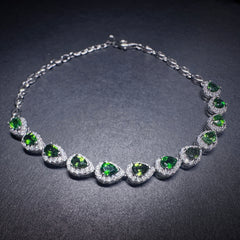 3x4mm Green Pear Diopside Bracelet