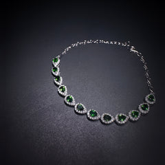 3x4mm Green Pear Diopside Bracelet