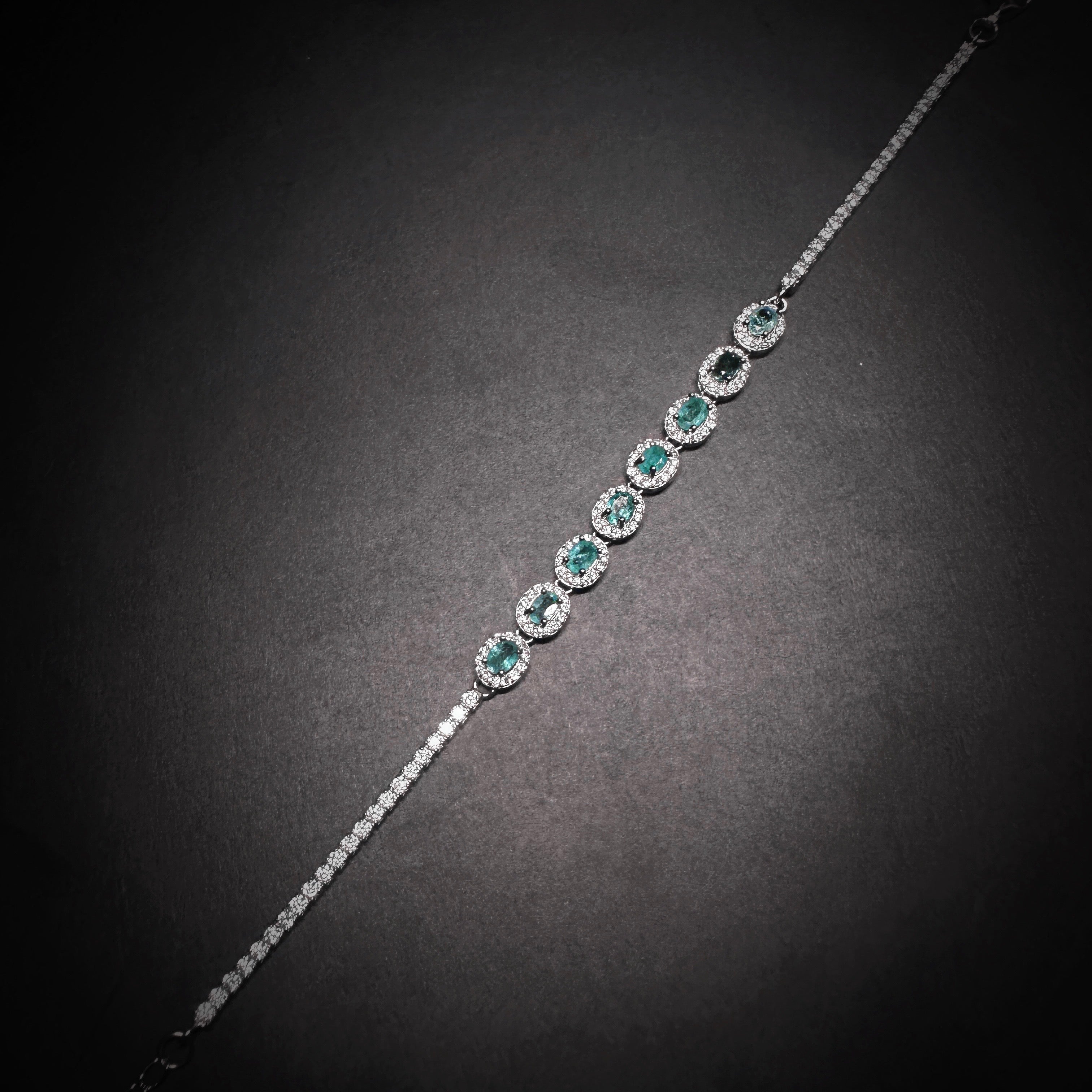 3x4mm Green Oval Emerald Bracelet