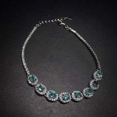 3x4mm Green Oval Emerald Bracelet