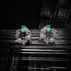 3x4mm Green Oval Emerald Earrings