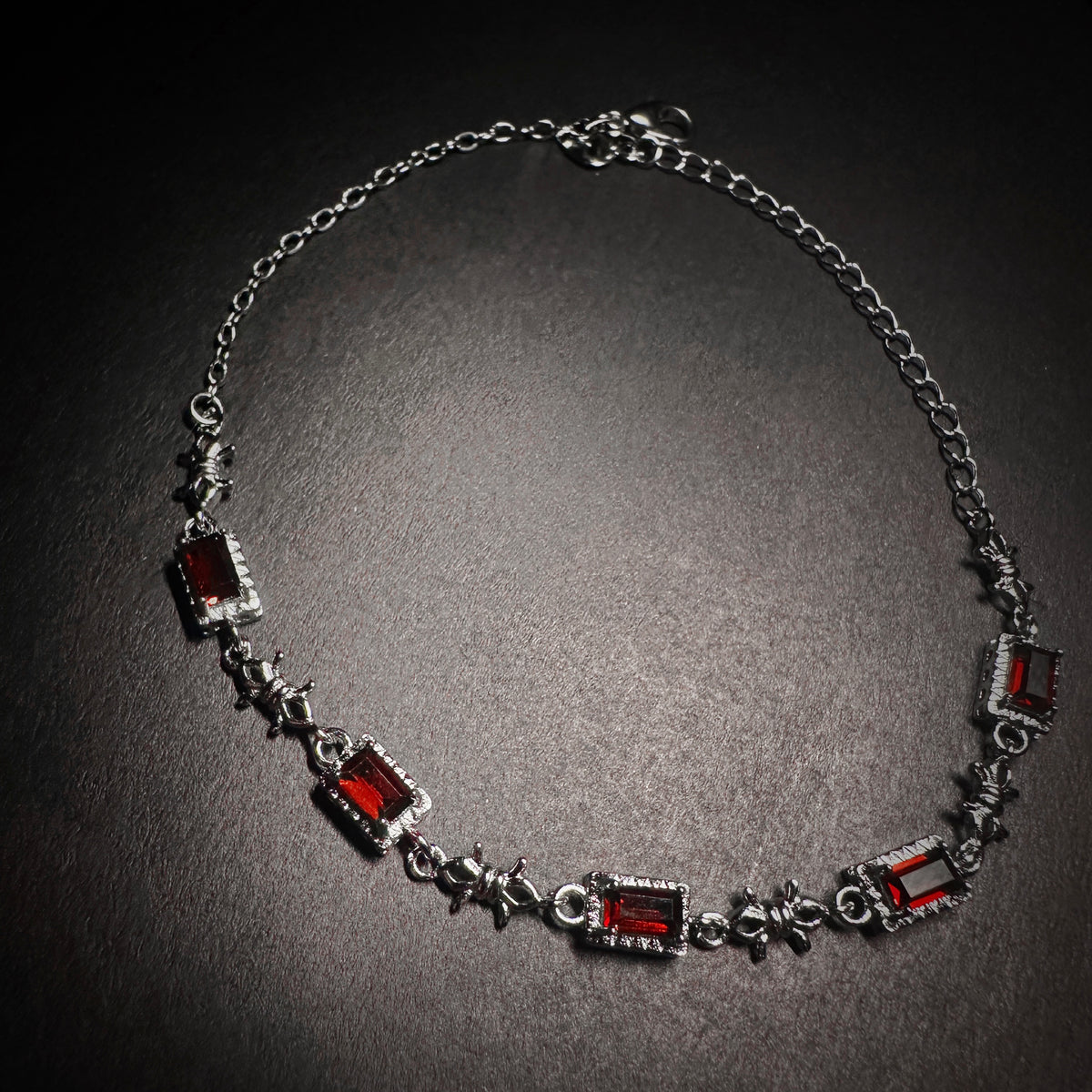 3x5mm Red Square Garnet Bracelet