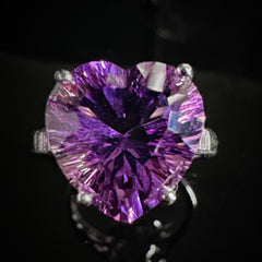 12x12mm Purple Heart Amethysts Ring