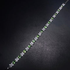 4x5mm Green Oval Olivine Bracelet