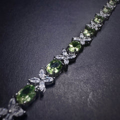 4x5mm Green Oval Olivine Bracelet