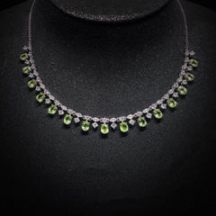 4x5mm Green Oval Olivine Necklace