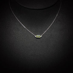 4x6mm Green Square Olivine Necklace