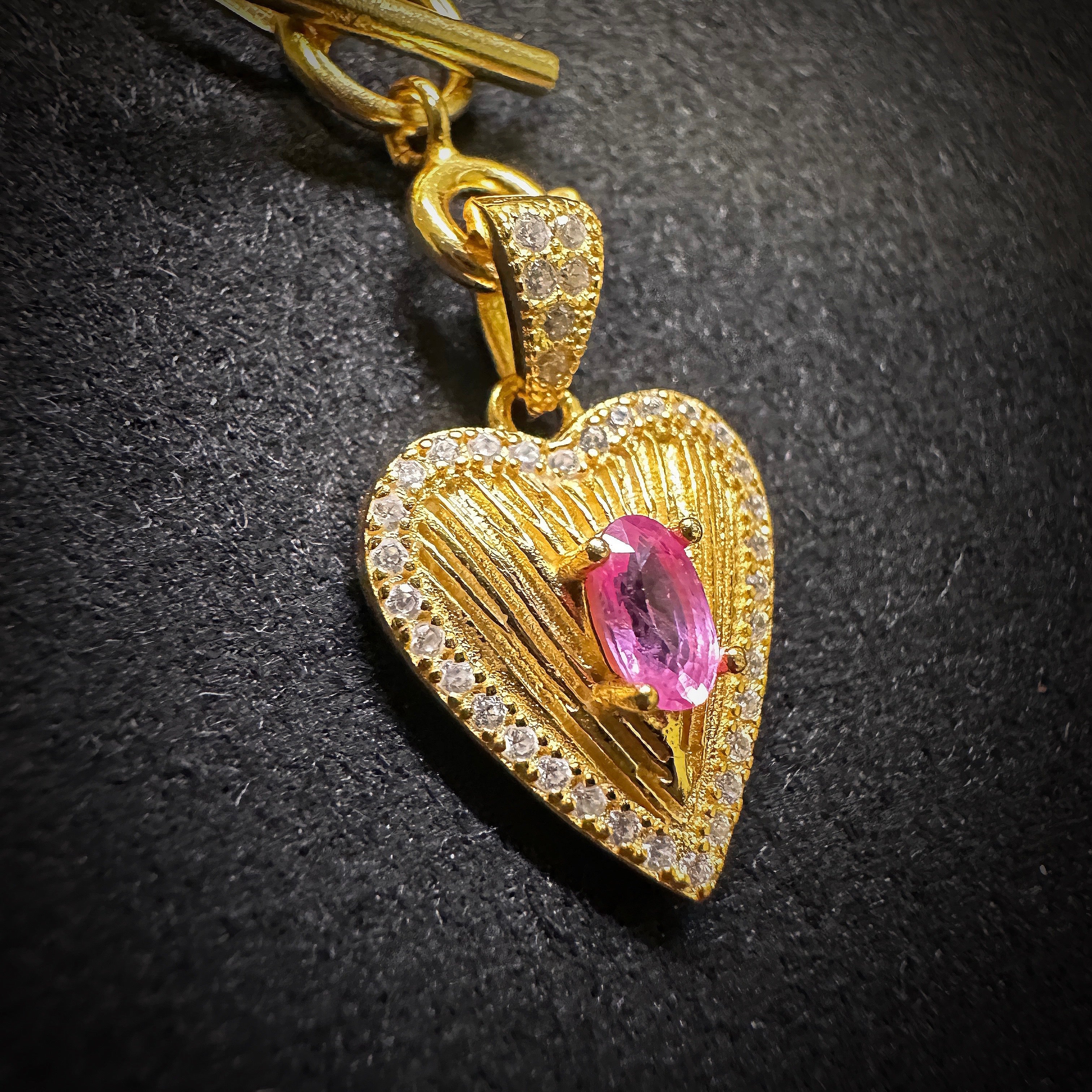 3x5mm Pink Oval Sapphire Necklace