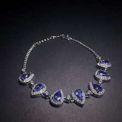 4x5mm Purple Pear Tanzanite Bracelet