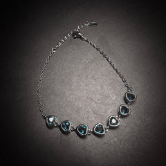 3x3mm Blue Heart Topaz Bracelet