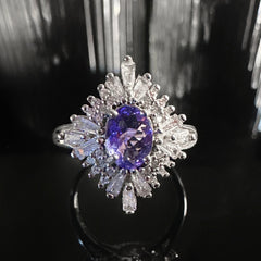 5x6.7mm Purple Oval Tanzanite Ring