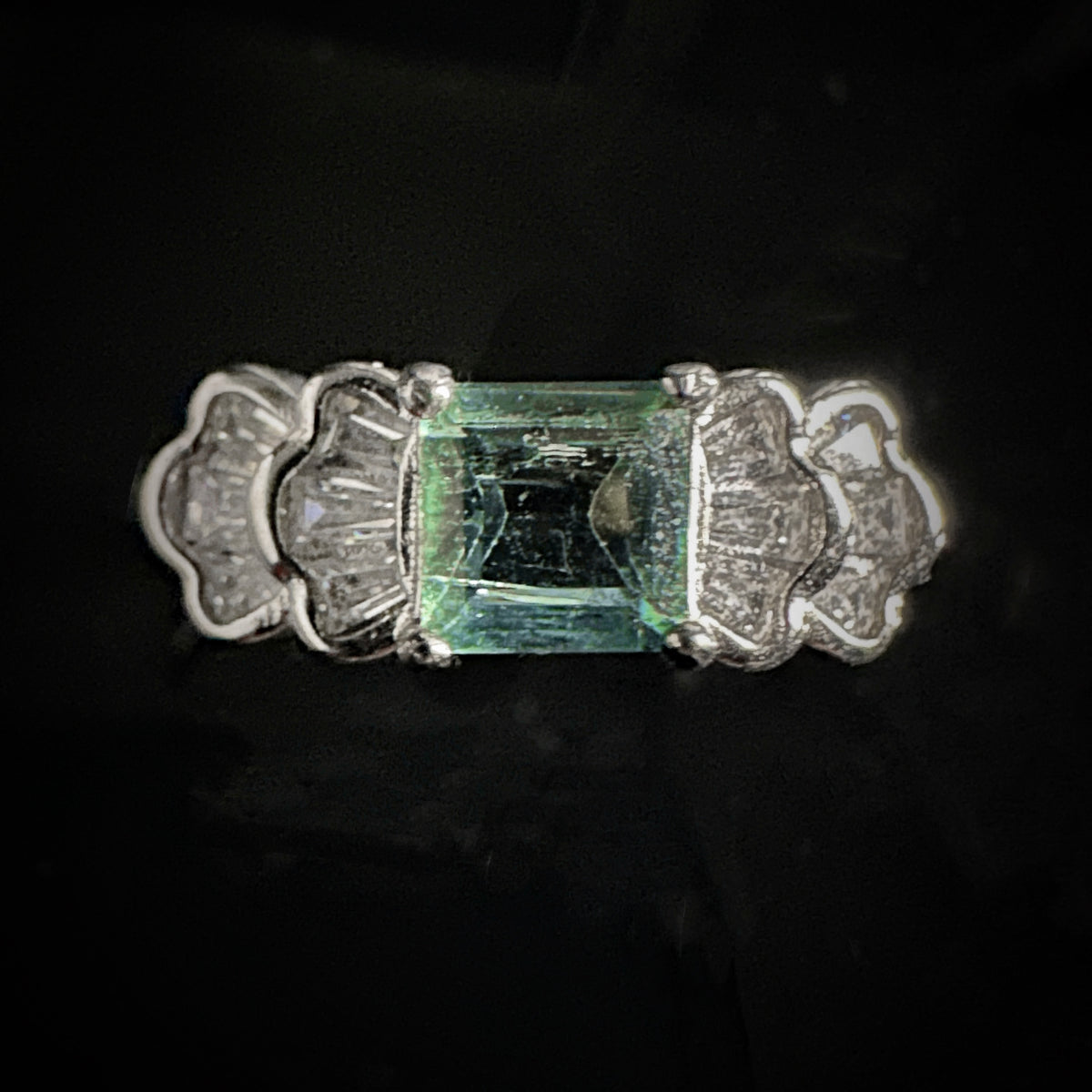 4.7x4.7mm Mint Square Tourmaline Ring