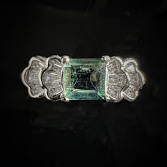 4.7x4.7mm Mint Square Tourmaline Ring